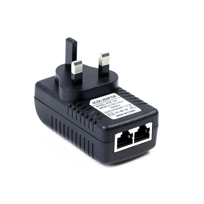 1pc 48V DC 0.5A POE Injector Switch Ethernet Power Adapter UK Plug | Электроника
