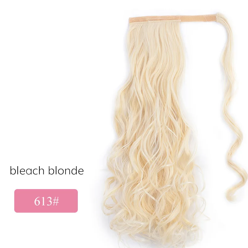AISI BEAUTY 22 ''женские длинные волнистые синтетические обертывания вокруг шиньков поддельные волосы конский хвост для наращивания высокотемпературное волокно - Цвет: 613