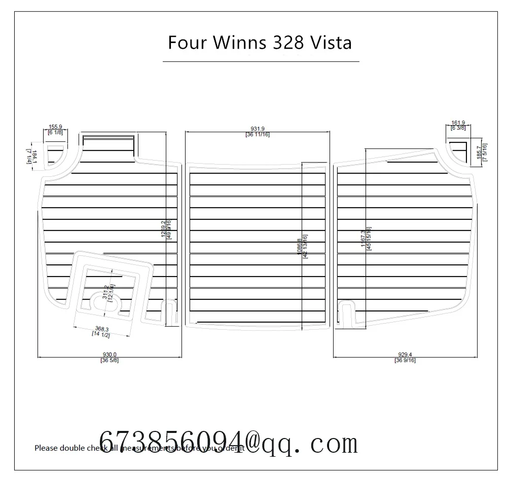 Четыре Winns 328 Vista Плавающая Платформа Pad 1/" 6 мм Лодка EVA тик настил