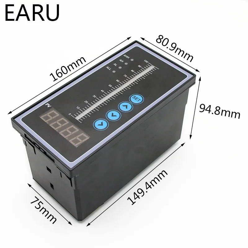 1pc AC85~260V Water Liquid Oil Level Pressure Contorller Light Column Display Universal Input 4-20MA Transmitter Sensor for Pump