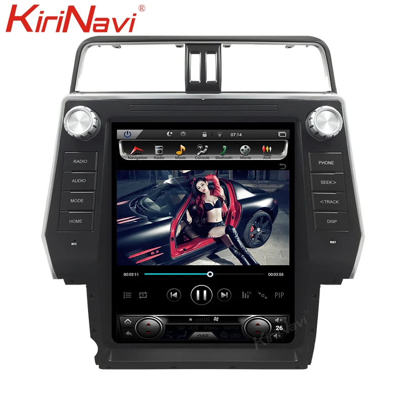 KiriNavi 12," телса стиль вертикальный экран Android 8,1 Автомагнитола gps навигация для Toyota Prado автомобильный DVD мультимедийный плеер wifi