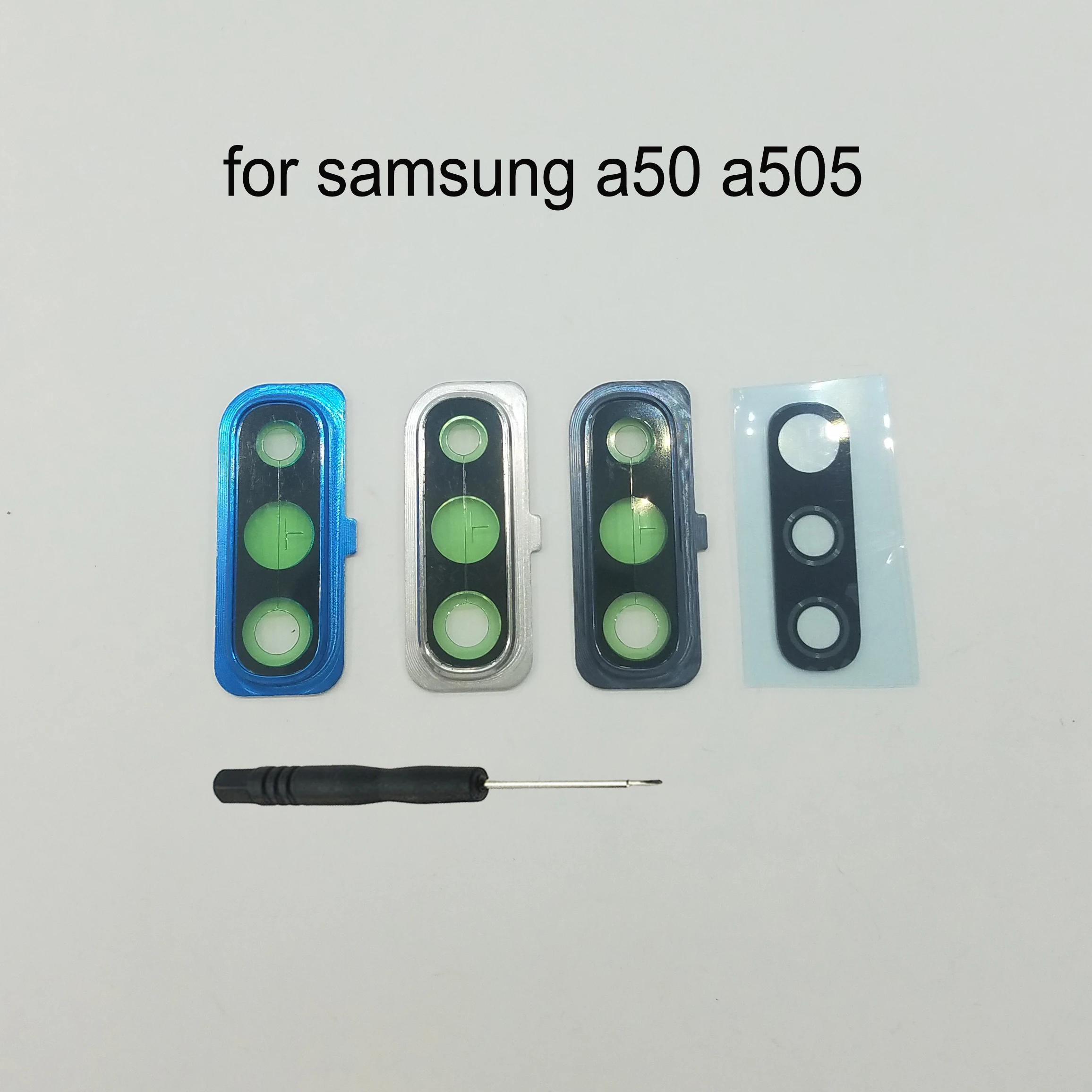 

For Samsung Galaxy A50 A505 A505F A505FN A505FM A505GN Phone Housing Frame New Back Camera Safety Glass Lens Cover + Tools