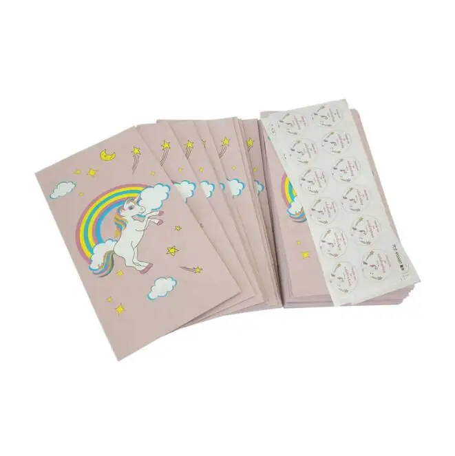 12 шт./упак. подарок с unicorn; сумочки карамельных цветов; мешок Еда пищевой упаковки мешок маслонепроницаемый упаковывая бумажный мешок Единорог тематическая вечеринка на день рождения Декор