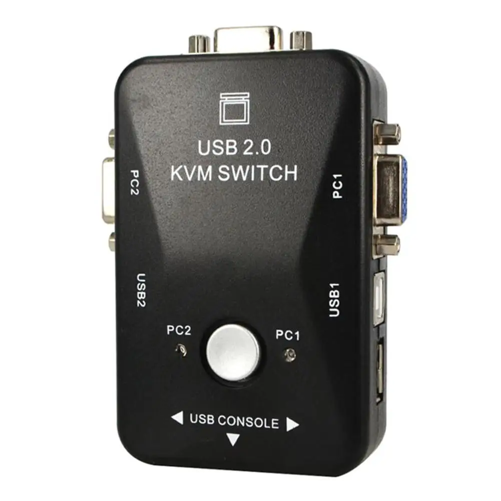 VGA коммутатор 2 в 1 выход vga kvm два хоста поделиться монитором usb клавиатура мышь компьютер