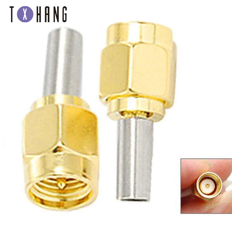 

5PCS RP SMA Male Plug RF Coax Connector Crimp for RG174 RG316 cable Straight Goldplated RFSMA Male Adapter