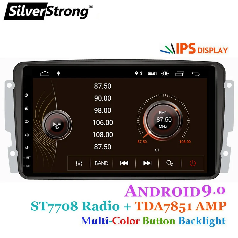 Ips DSP Android9.0 Автомобильный gps Радио магнитофон стерео для Mercedes Benz CLK W209 W203 W208 W463 Vaneo Viano Vito