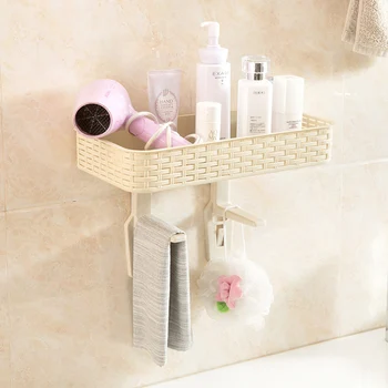 

Hot Bathroom Shelf Wall Rack With 2 Suckers Plastic Shower Caddy Organizer Holder Tray With Suction Cups Lotion Storage