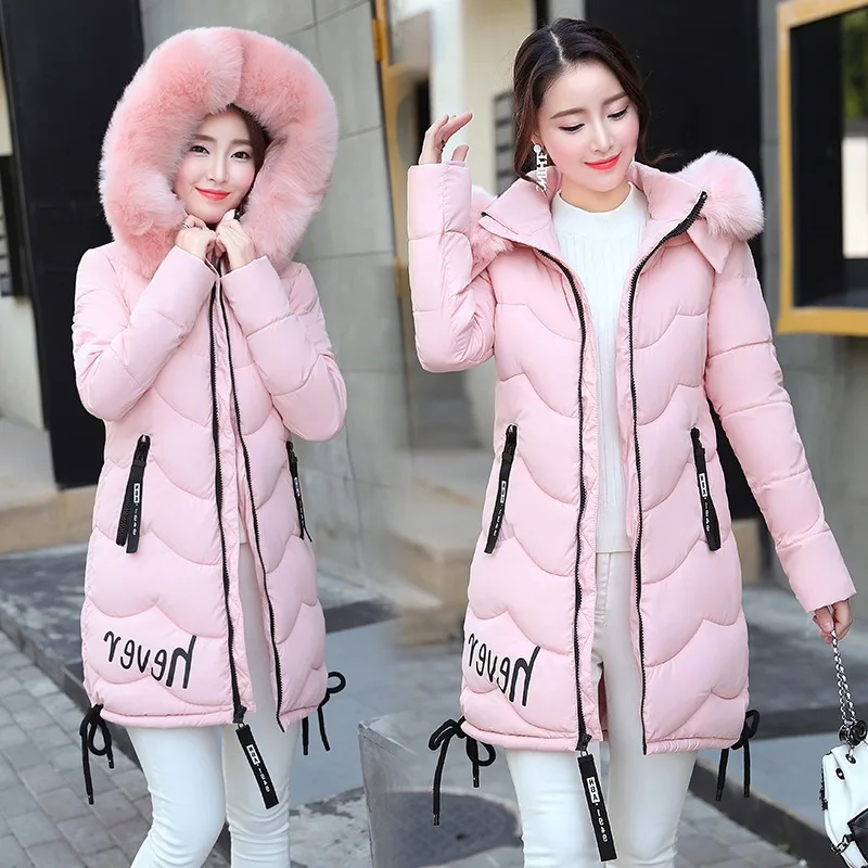 

Winter New Style Cotton-padded Clothes Women's Mid-length Fashion Students down Jacket Cotton-padded Clothes Hooded Large Size K