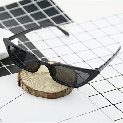 Модные мужские и женские Винтажные Солнцезащитные очки кошачий глаз Ретро Маленькая оправа UV400 очки модные для вождения Роскошные брендовые дизайнерские - Название цвета: Черный