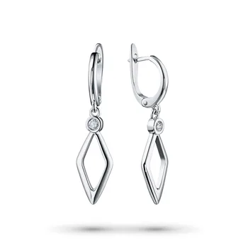 

Silver earrings with diamonds e0601sg09172200