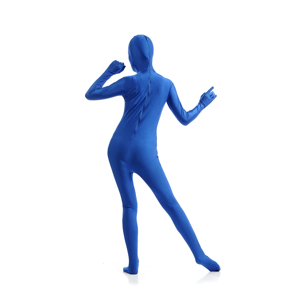 Cosplay costume adult unitard Zentai Costumes Full Body Skin Suit Catsuit Halloween Costumes Adult Bodysuit add crotch zipper open eyes open mouth