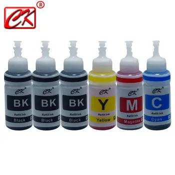 

Printer ink 4 Color+2BK Dye Based Refill Ink Kit for Epson L100 L110 L120 L132 L210 L222 L300 L312 L355 L350 L362 L366 L550 L555