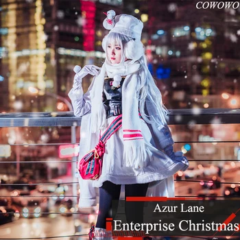 

Anime! Azur Lane Enterprise Christmas Carnival New Year Sacrifice Suit Lovely Uniform Cosplay Costume For Women Free Shipping