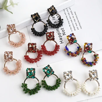 

AENSOA Trendy Colorful Rhinestone Drop Earrings For Women 2020 Statement Pendant Earrings Fashion Jewelry Costume Jewellery Oo