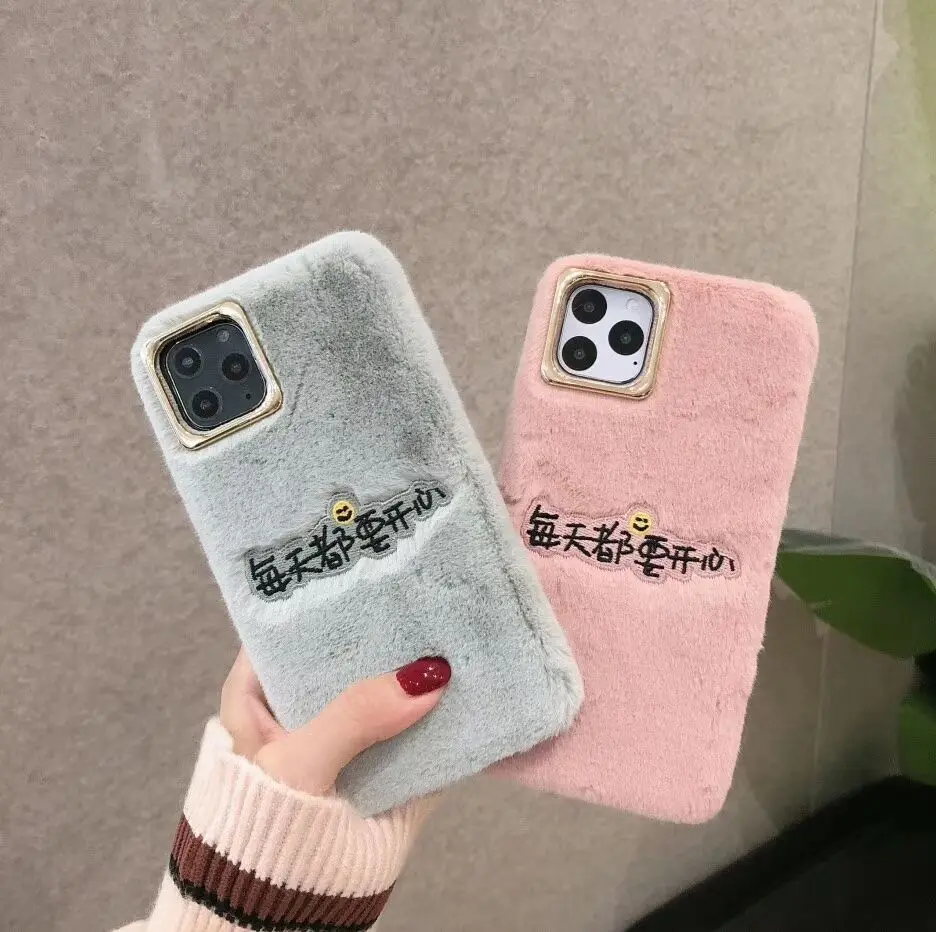 Милый вышитый плюшевый сердечный теплый чехол для телефона для iphone 11 pro max чехол для iphone XS MAX чехол XR X 6 6S 7 8 Plus чехол lucky