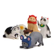 Figurines de chat, chaton, souris Cosplay, 5 pièces, modèles miniatures, maison de poupée, jouet pour animaux de compagnie, DIY