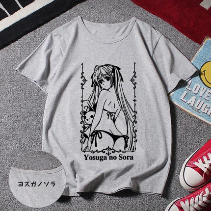 Японское аниме Yosuga No Sora футболка Милая горничная полиэстер футболка Летняя активная отаку для мужчин и женщин топы