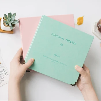 

DIY Tickets Album Paper Money Concert Tickets Collection Book PU Leather Paper Interleaf Movie Travel Tickets Collection Album