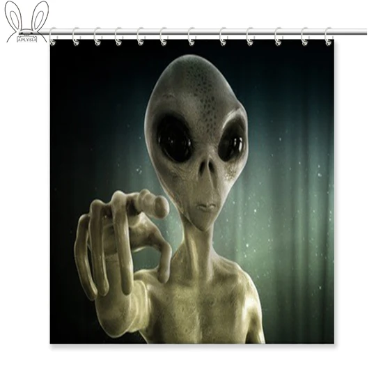 Aplyasia Alien занавеска для душа из полиэфирной ткани водонепроницаемая 72x72 дюйма удлиненная UFO декоративная занавеска с крючками для ванной комнаты - Цвет: 08