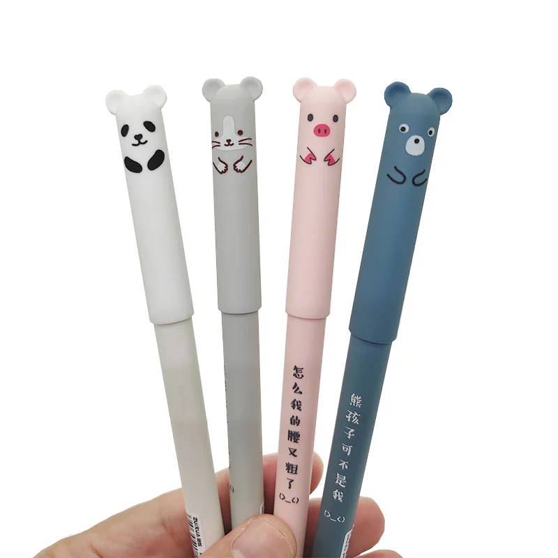 Penne carine animali del fumetto penna cancellabile 0.5mm aste di ricarica  manico lavabile penna Gel per forniture di cancelleria Kawaii per bambini  della scuola