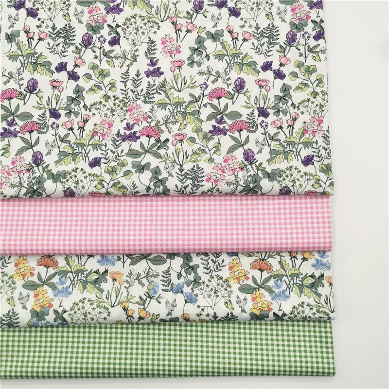 Pastrol Floral Baby Cotton Quilting Fabric For DIY Sewing Bed Sheet