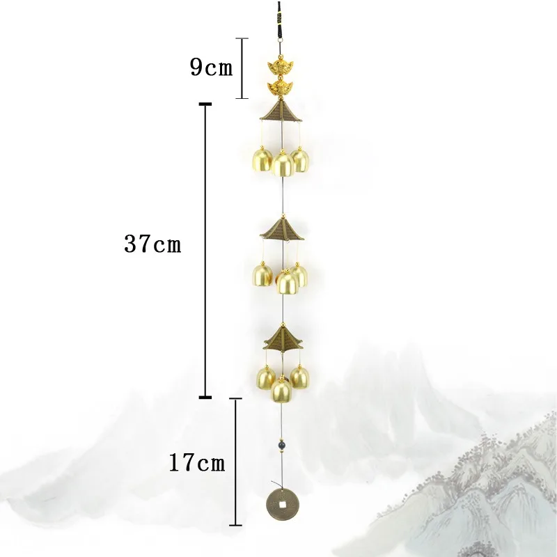 8Two/Three Tiers металлические домашние декоративные колокольчики, золотые слитки, висячие украшения, счастливые колокольчики, украшение см
