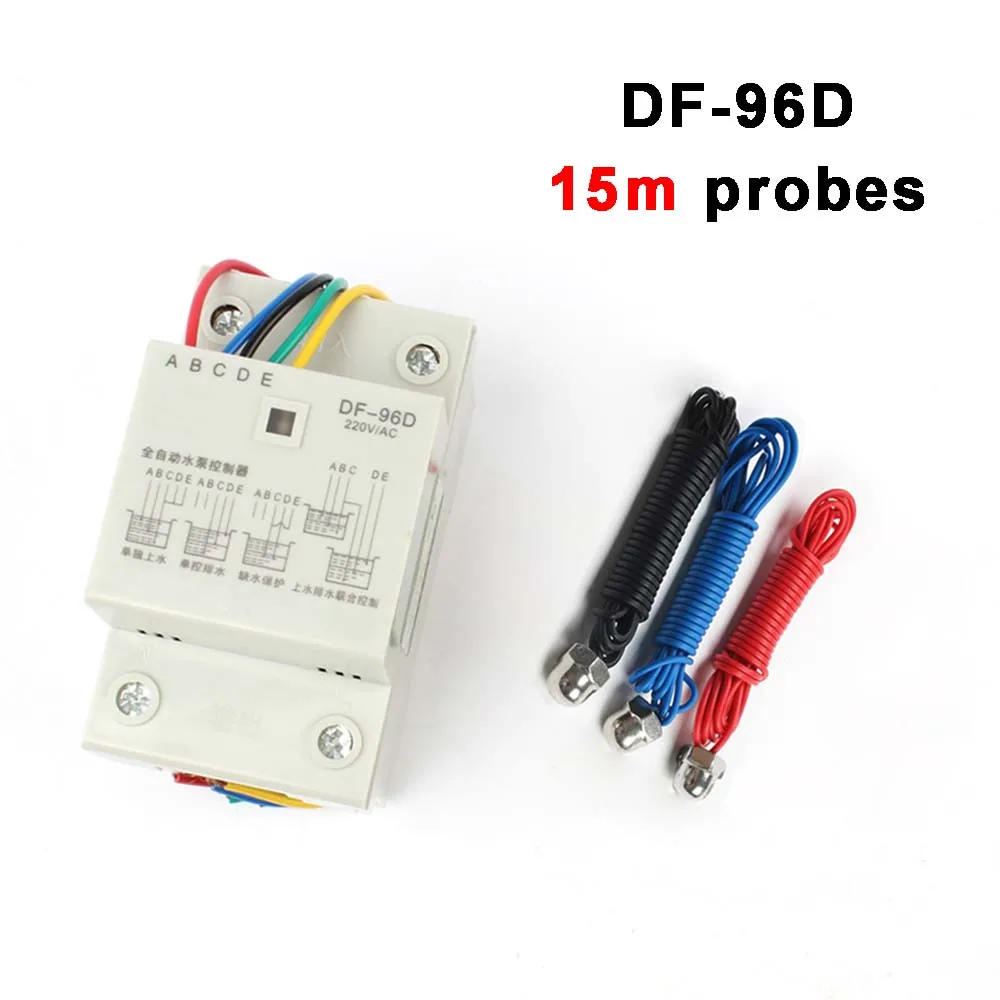 DF96D 3 probes-15m DF-96D, DF96D, автоматический регулятор уровня воды, Лер, насос, контроль, цистерна, автоматический переключатель жидкости, 220 В, din-рейка, контроль уровня воды - Цвет: DF96D 3 probes-15m