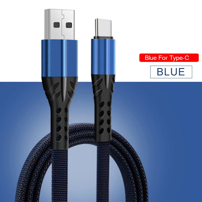 1 м 2 м mi cro USB Мобильный телефон 3.5A кабель для быстрой зарядки type-C USBC зарядный кабель для Xiaomi mi 8 9 A3 Lite линия передачи данных Транс mi ssion - Цвет: Blue-TypeC