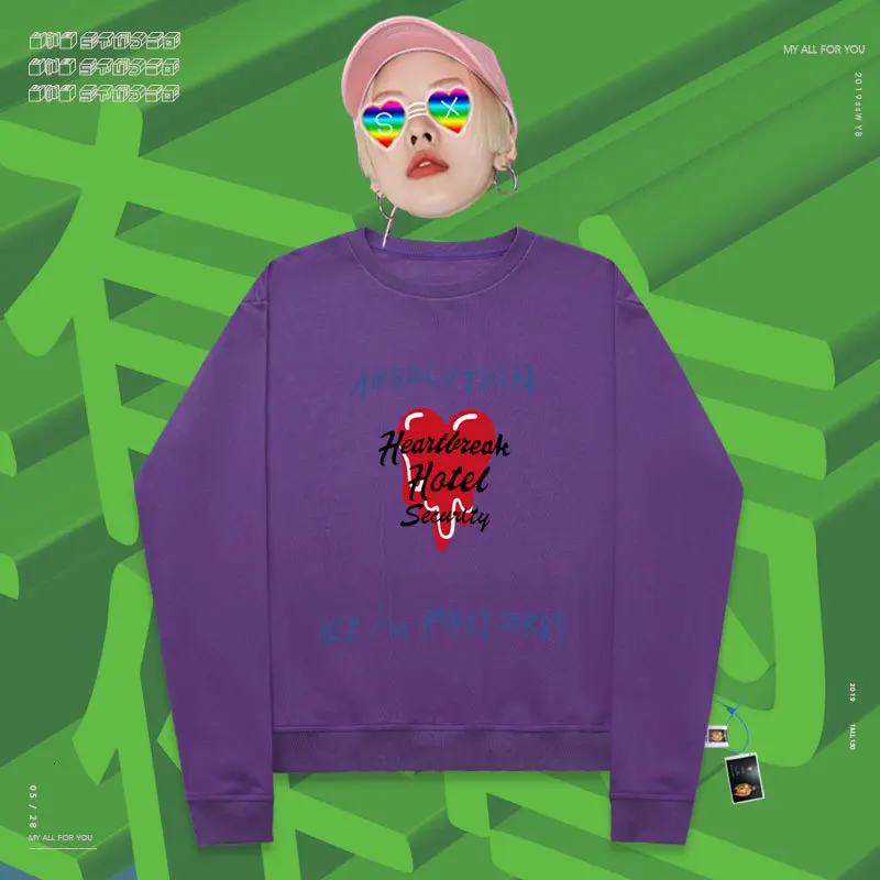 Свитер ABSOLUTION I'm REALLY SORRY heartleiak для безопасности отеля растворенное сердце сестра пара свитер - Цвет: Violet