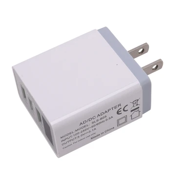 

5V 3.1A Digital Display USB Charger Universal for IPhone Charger 3 Port USB Fast Charging for Samsung HUAWEI(US Plug,White)