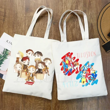 

Ateez New Female Handbags Hot Selling Fashion Handbag Canvas Bag Tote Ladies Casual Shoulder Bag Reusable Shopping Bags