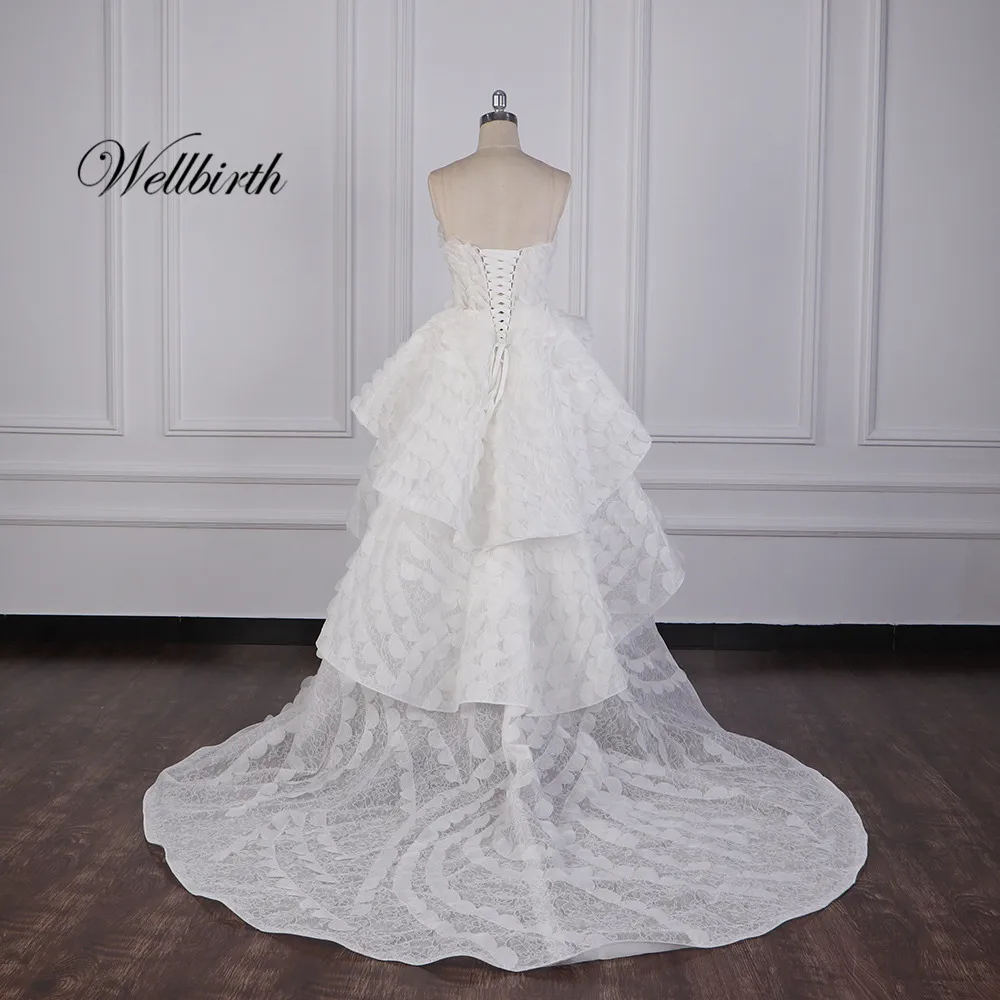 Реальное изображение Wellbirth Vestido de novia свадебное платье с вырезом-сердечком кружевное свадебное платье LC056