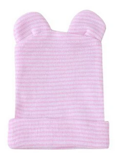 Зимняя теплая детская шапка для новорожденных унисекс шапочки с ушками