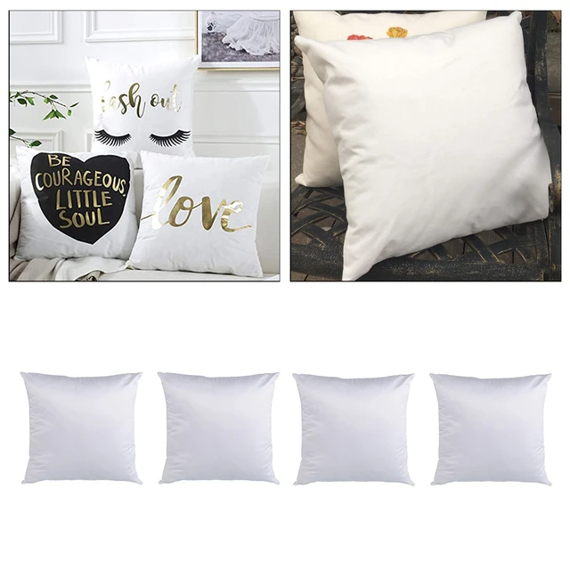 4 Pack Sublimation Blanks White Pillow Case Car Bed Couch Cushion