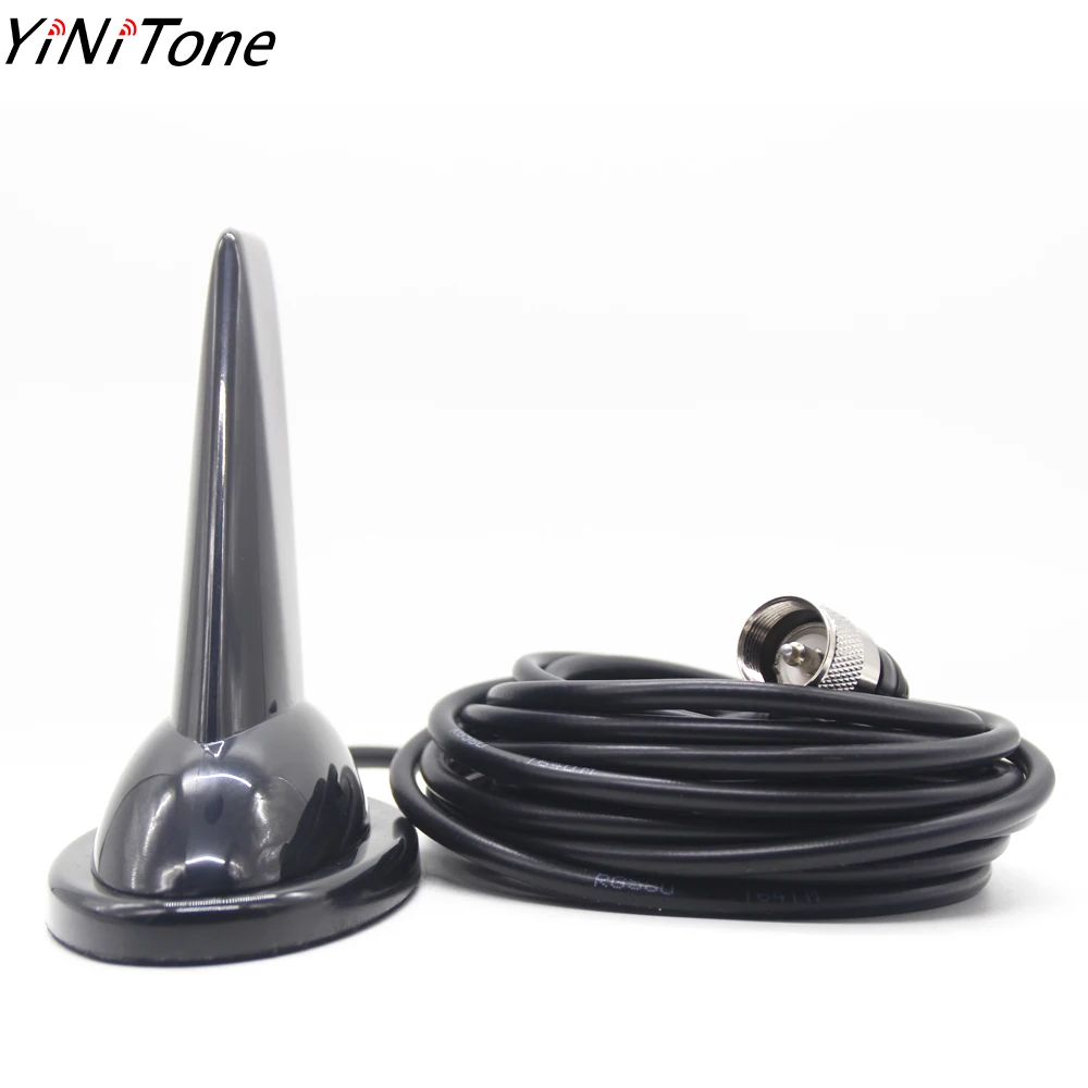 YiNiTone PL-259 Shark Fin Design VHF UHF 144/430Mhz Dual Band Antenna for QYT KT-7900D KT-8900 BAOJIE BJ-328 BJ-318 TYT BAOFENG vhf uhf 144 430mhz 20w dual loop antenna for yaesu kenwood baofeng two way radio