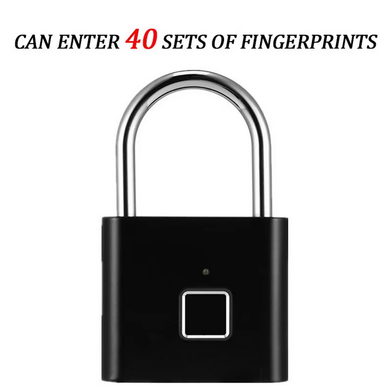 40 group-black Умный Замок с USB перезаряжаемым замком безопасности без ключа IP65 Водонепроницаемый замок безопасности без ключа для путешествий багаж рюкзак для дома и офиса - Цвет: 40 group-black