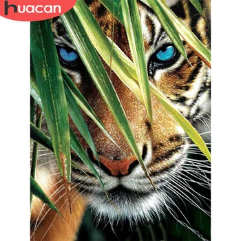 

HUACAN Diamond Painting Tiger Cross Stitch Diamond Embroidery Animals 5D DIY Mosaic Full Drill Decor For Home