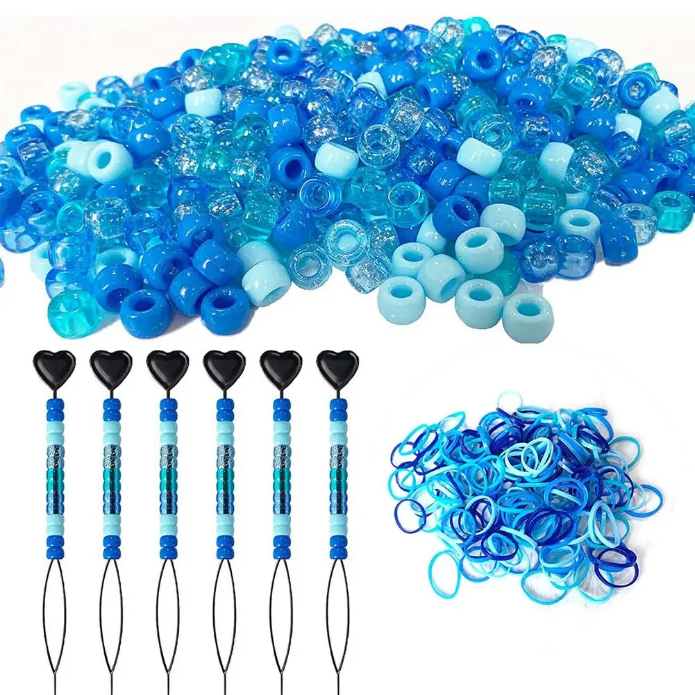 Baby Blue Pearl 9x6mm Pony Beads, 500pc. for School Crafts Hair