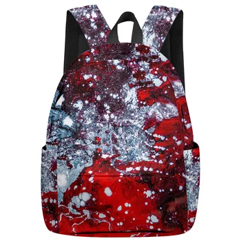 

Texture Oil Painting Red New Fashion Backpack Casual Travel Simple Backpack Men and Women Backpack