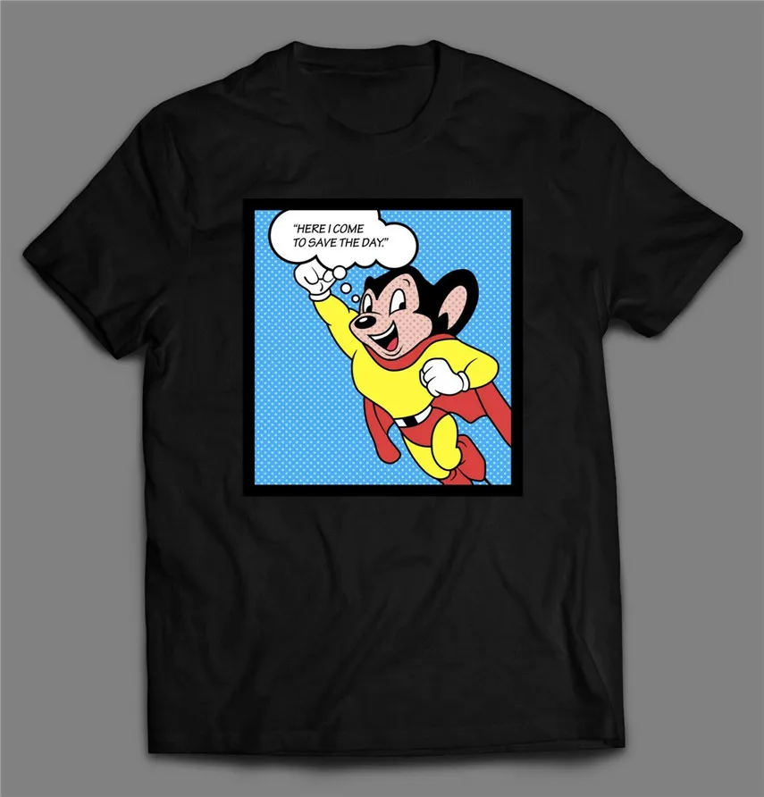 

VINTAGE MIGHTY MOUSE POP ART CUSTOM OLDSKOOL ART Shirt Summer Style Tee Tshirt