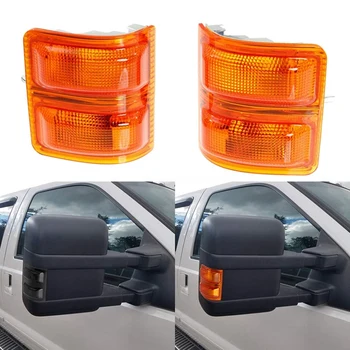 

1 Pair Car Side Mirror Turn Signal Light Rear View Mirror Cover for Ford F-250 F-350 F-450 F-550 Super Duty 2008-2017