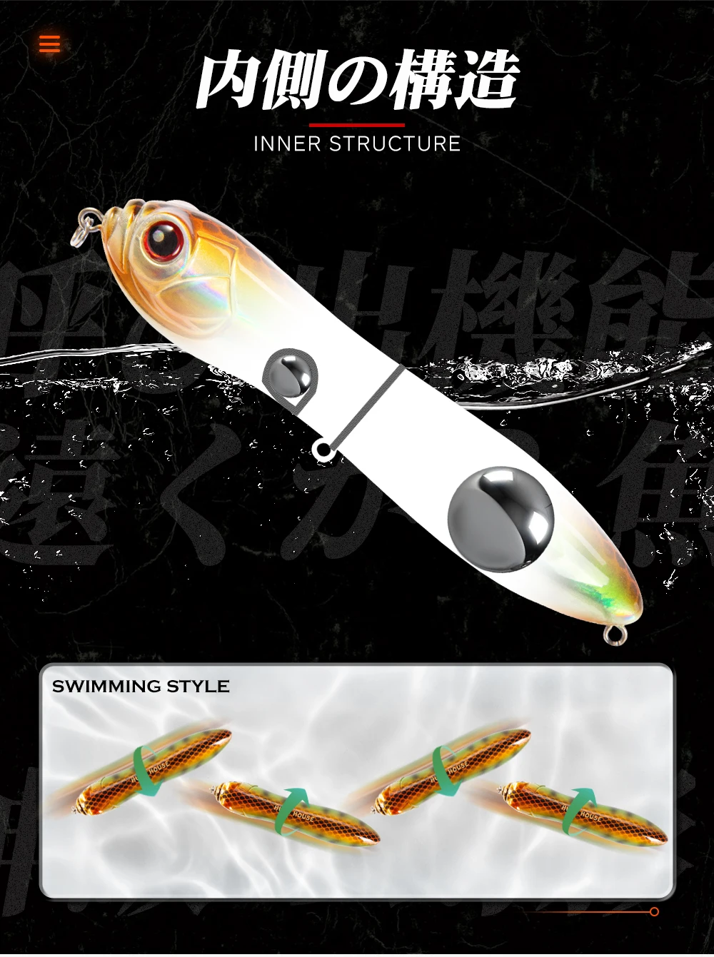 Hunthouse Pencil Fishing Lure Oberflächenköder 11/13cm Hochwertiger Pencil-Fischköder für Barsch und Hecht Crazy Snake Head Holographisch – Detail 3