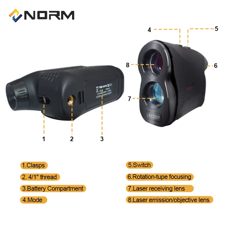 Preise NORM Laser entfernungsmesser 600M 900M 1200M 1500M Laser distanzmessgerät für Golf Sport, Jagd, umfrage