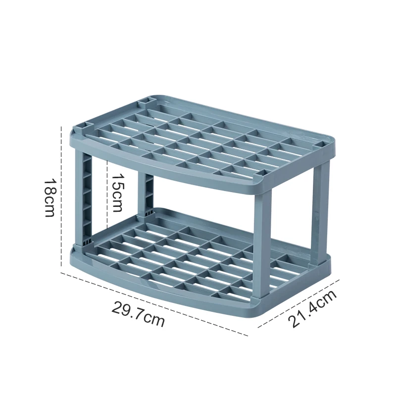 Blue 2 layer Органайзер для ванной комнаты, полка для хранения продуктов в ванной, органайзер для приправ для кухонных принадлежностей, настольные стеллажи для мелочей - Цвет: Blue 2 layer