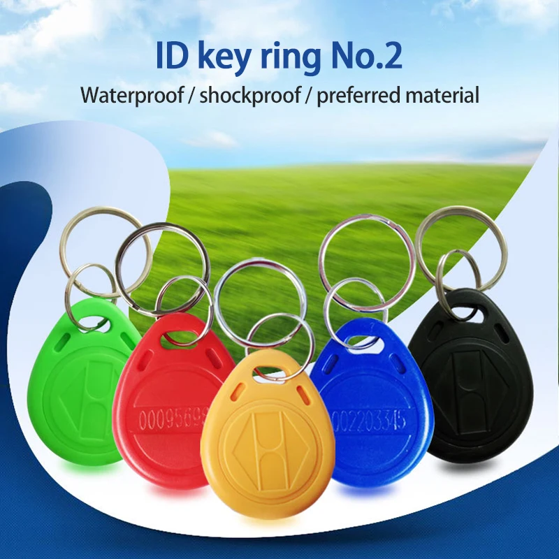 10pcs 125 KHz RFID Tags Waterproof Rewrite Duplicate Keyfobs Key Ring Proximity Token For ID Attendance System Support Dropship keypad card reader access control Access Control Systems