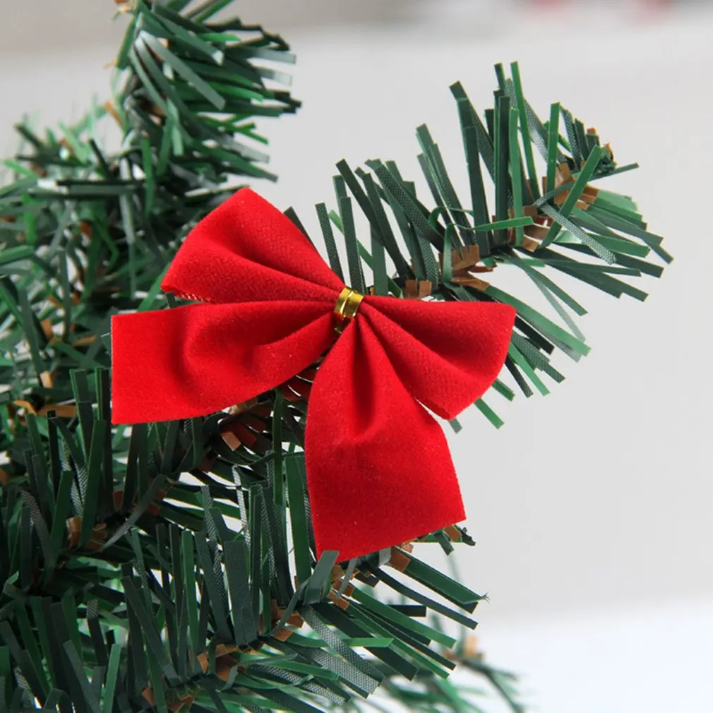 12 шт Рождества Висячие украшения красного золотого серебряного цветов с