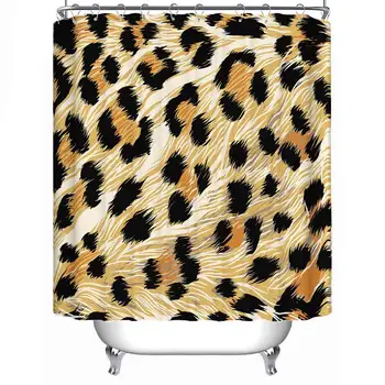 

Leopard Fur Seamless Tile Soft Shower Curtain,120899,79''L x 71''W