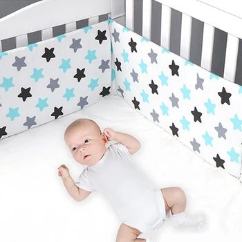 

Nordic Stars Design Baby Bed Thicken Bumpers One-piece Crib Around Cushion Cot Protector Pillows 10 Colors Newborns Room Decor