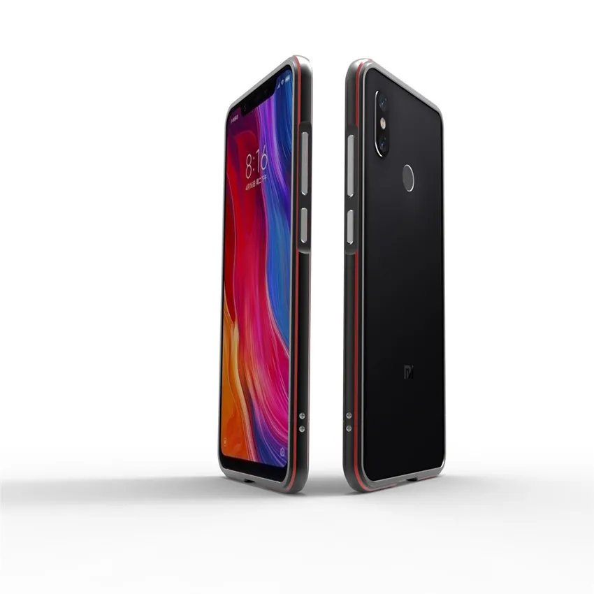 Для Xiaomi mi 8 чехол с металлической рамкой двойной цветной алюминиевый бампер Защитная крышка для Xiaomi mi 8 Explorer Xio mi 8 чехол - Цвет: black red