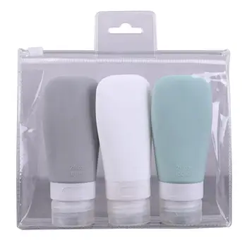 

3Pcs 60/90ml Portable Travel Silicone Lotion Shampoo Press Bottle Empty Storage Container Refillable Bottle